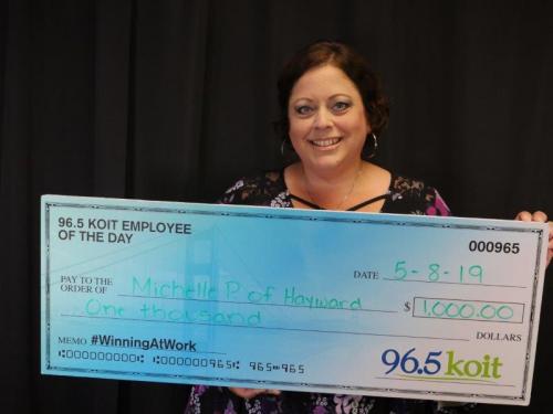 $1000 Employee of the Day Winner Michelle P. of Hayward